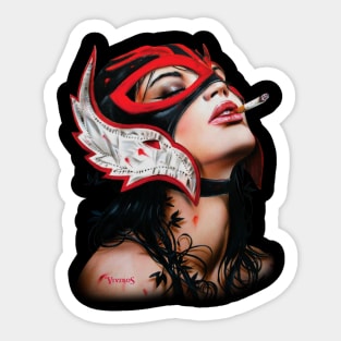 Mask girl smoking Sticker